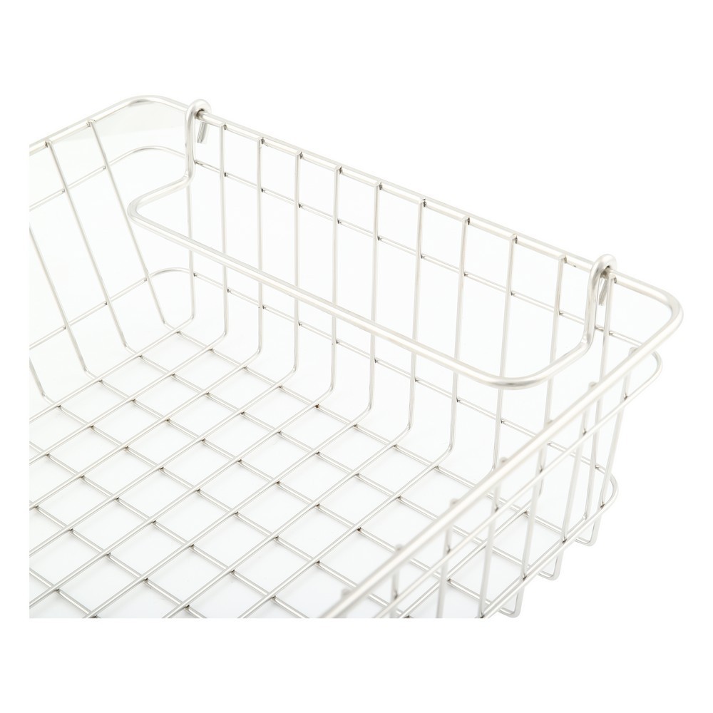 ตะกร้าสเตนเลส ORGAN 26x26x9 ซม. ซ้อนได้ S KECH อุปกรณ์จัดเก็บในครัว ตะกร้าใส่ของในครัว