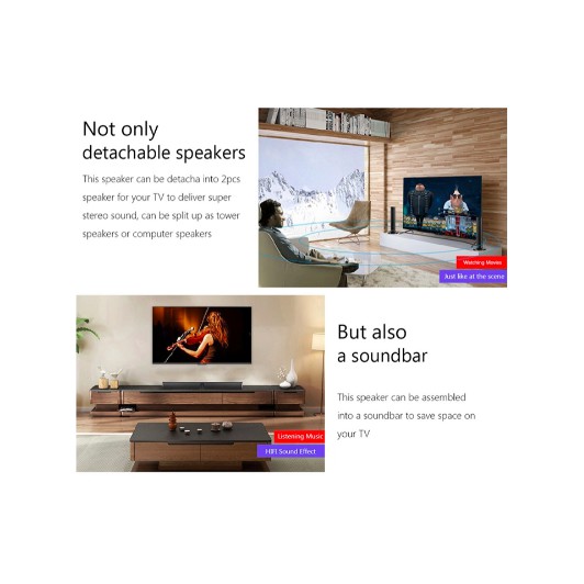 !!สินค้าขายดี!! ลำโพงบลูทูธ 2 in 1 รุ่น BS-36 Detachable Bluetooth Soundbar