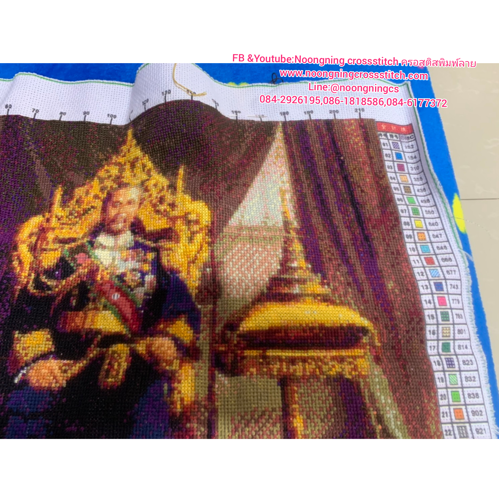 รัชกาลที่9 ชุดปักครอสติส พิมพ์ลาย ครอสติสจีน งานฝีมือทำที่บ้าน DIY