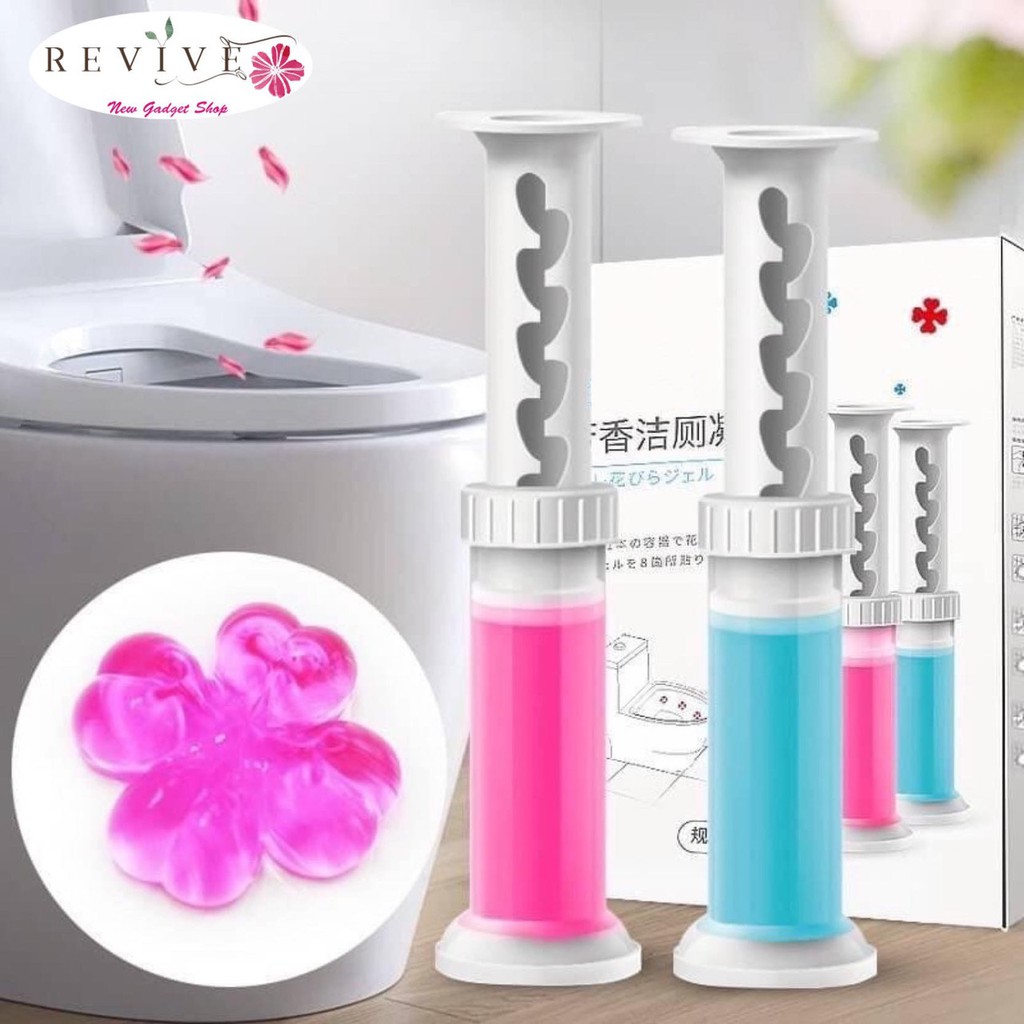 Revive home เจลดับกลิ่นห้องน้ำ ลายดอกไม้ เจลทำความสะอาด เจลลดคราบเจลหอม ดับกลิ่นชักโครก เจลส้วม