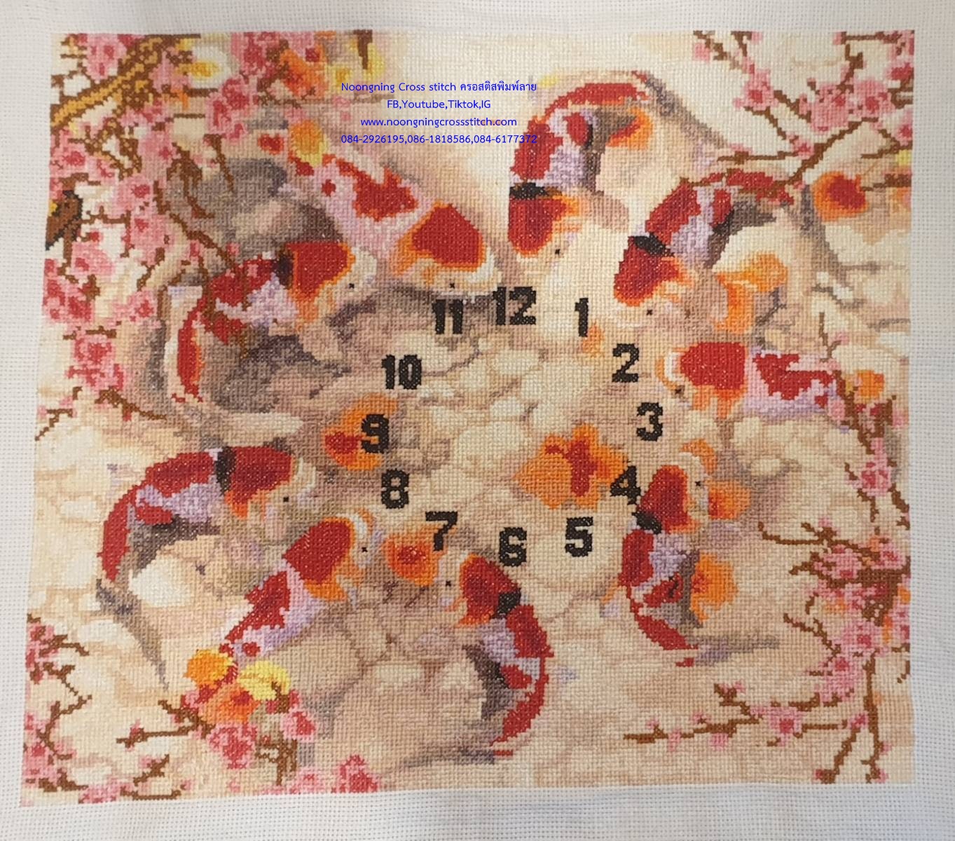 ปลาคราฟ มงคล ครอสติสปักสำเร็จ55x49cm ไม่รวมกรอบ งานฝีมือ DIY