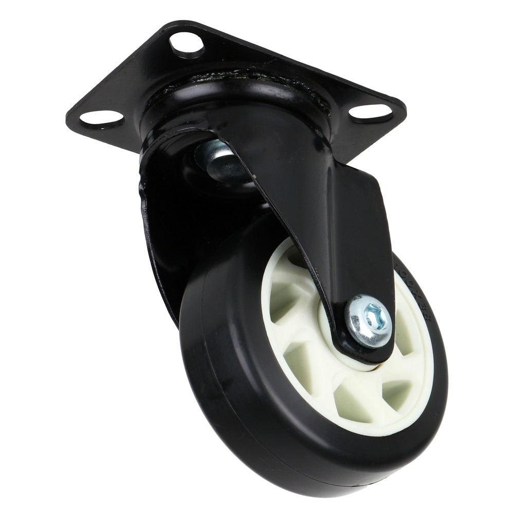 อะไหล่ เฟอร์นิเจอร์ ลูกล้อแป้นหมุนPU FITT 622100 4นิ้ว สีดำ SWIVEL PLATE CASTER WHEEL FITT 622100 4" BLACK
