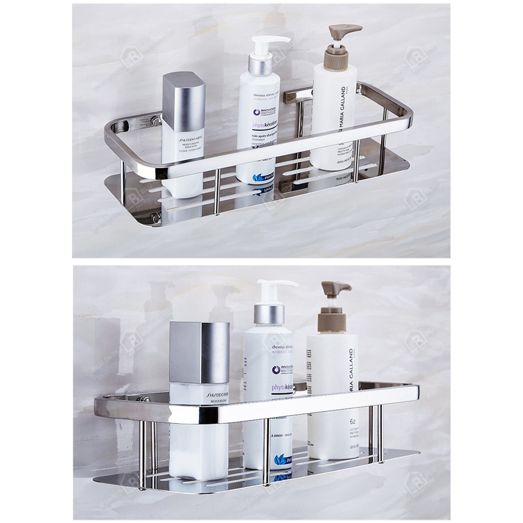 BLU SASTA ชั้นวางของสี่เหลี่ยม 1ชั้น สแตนเลส304 ชั้นวางของ ชั้นวางของห้องน้ำ วัสดุพรีเมียม อย่างหนา