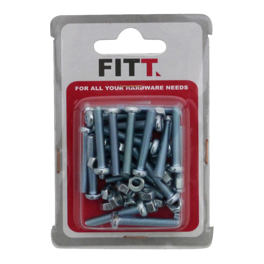 สกรูเกลียวมิลน็อต JP 5X30 MM 25 ตัวอุปกรณ์ยึดติดสกรู, น๊อตและแหวน