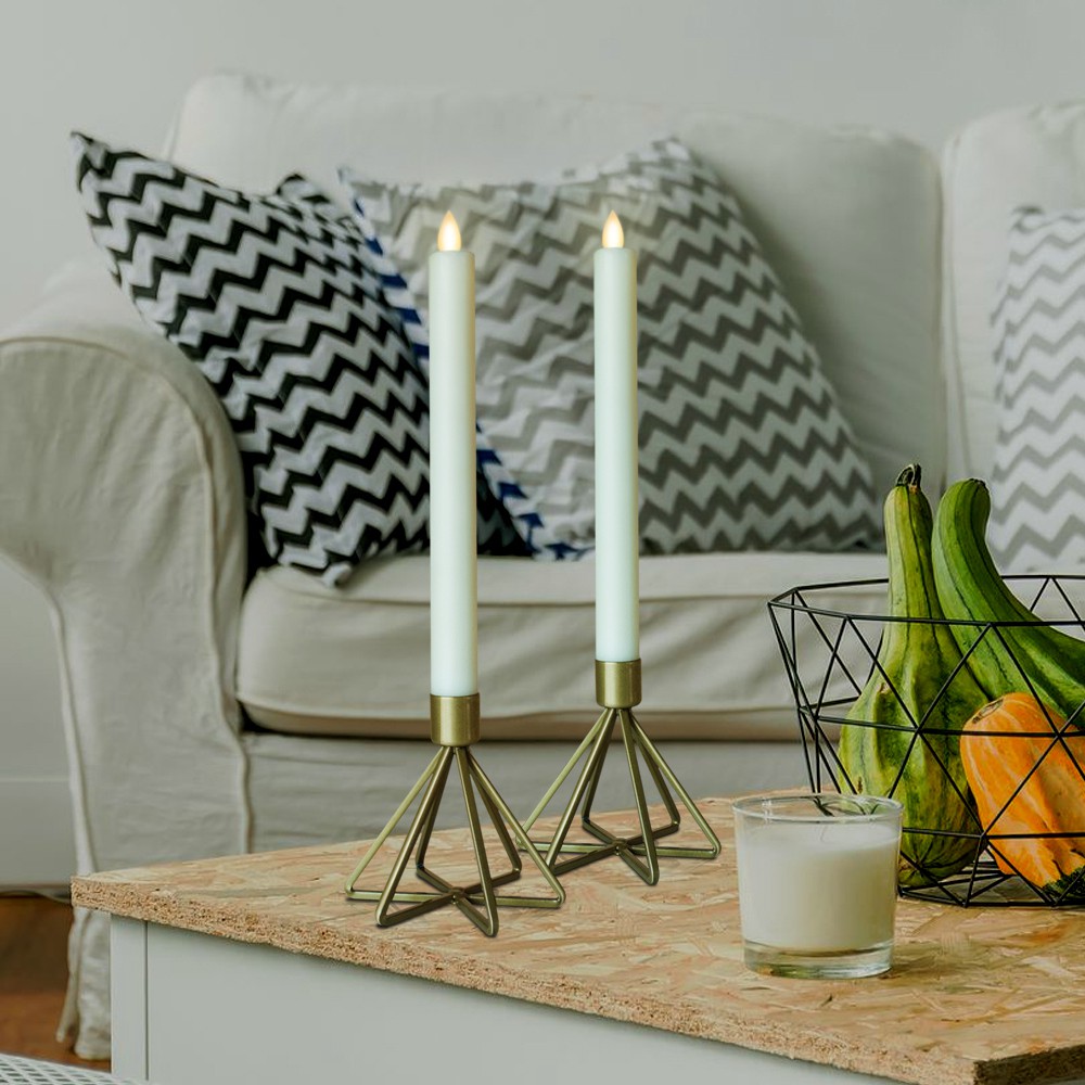 ธูปไฟฟ้า เทียนไฟฟ้า ธูปเทียนไฟฟ้า LED เชิงคู่โลหะ CLAIRE 4 นิ้ว สีทอง