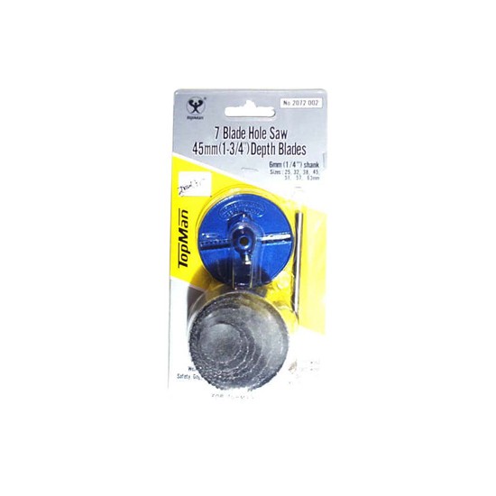 เครื่องมือช่าง สว่าน ดอกสว่าน โฮซอลเจาะไม้ TOP MAN #2070-002 7 EA. TOP MAN2072-002 7 EA. WOOD HOLE SAW CUTTER