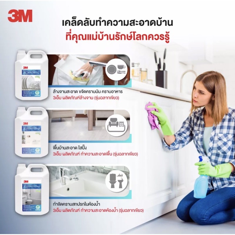 3Mน้ำยาถูพื้นฉลากเขียว 3mทำความสะอาดพื้นฉลากเขียว 3MGreenlabel