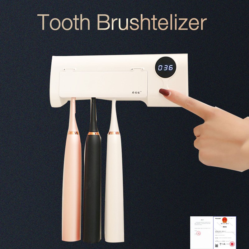 [พร้อมส่ง] JUJIAJIA JUJIAJIA อุปกรณ์เก็บแปรงสีฟัน 2 in 1 Toothbrush Sterilizer Toothbrush Holder