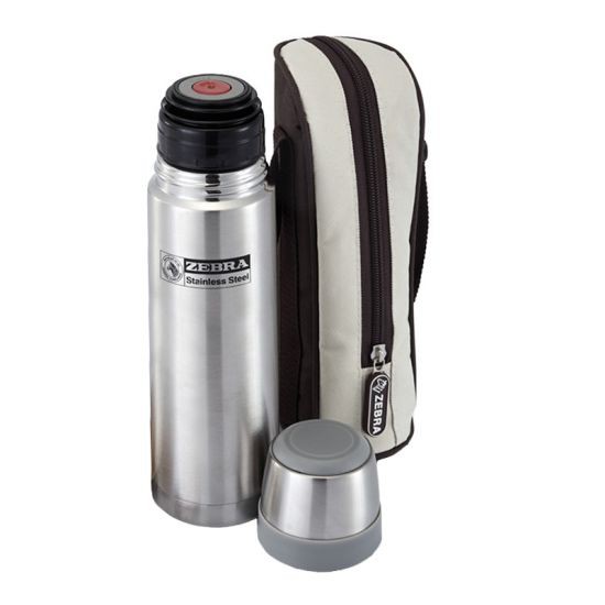 ZEBRA กระบอกน้ำสูญญากาศ รุ่น พรีม่า-ทู ความจุ 0.45 ลิตร สีเงิน