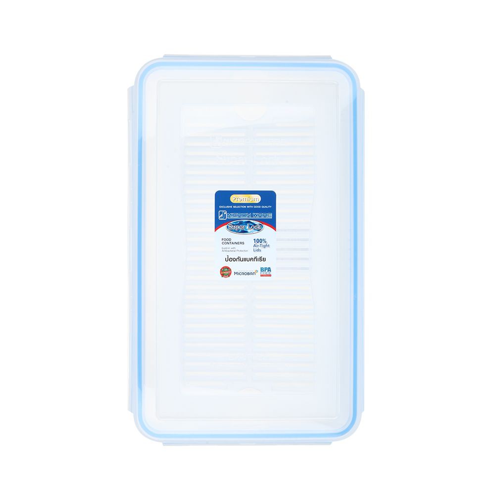 กล่องอาหารเหลี่ยม 3 ลิตร SUPER ลิตรOCK 6814 FOOD CONTAINER SUPER LOCK 6814 3L RECTANGLE