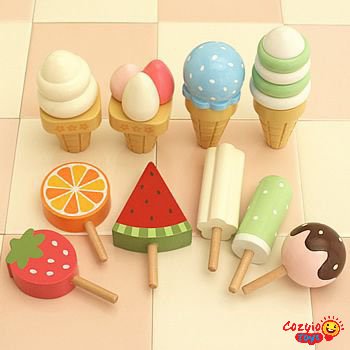 ของเล่นเสริมพัฒนาการ ของเล่นไม้ Mother Garden ชุดไอศครีมพร้อมขาตั้ง