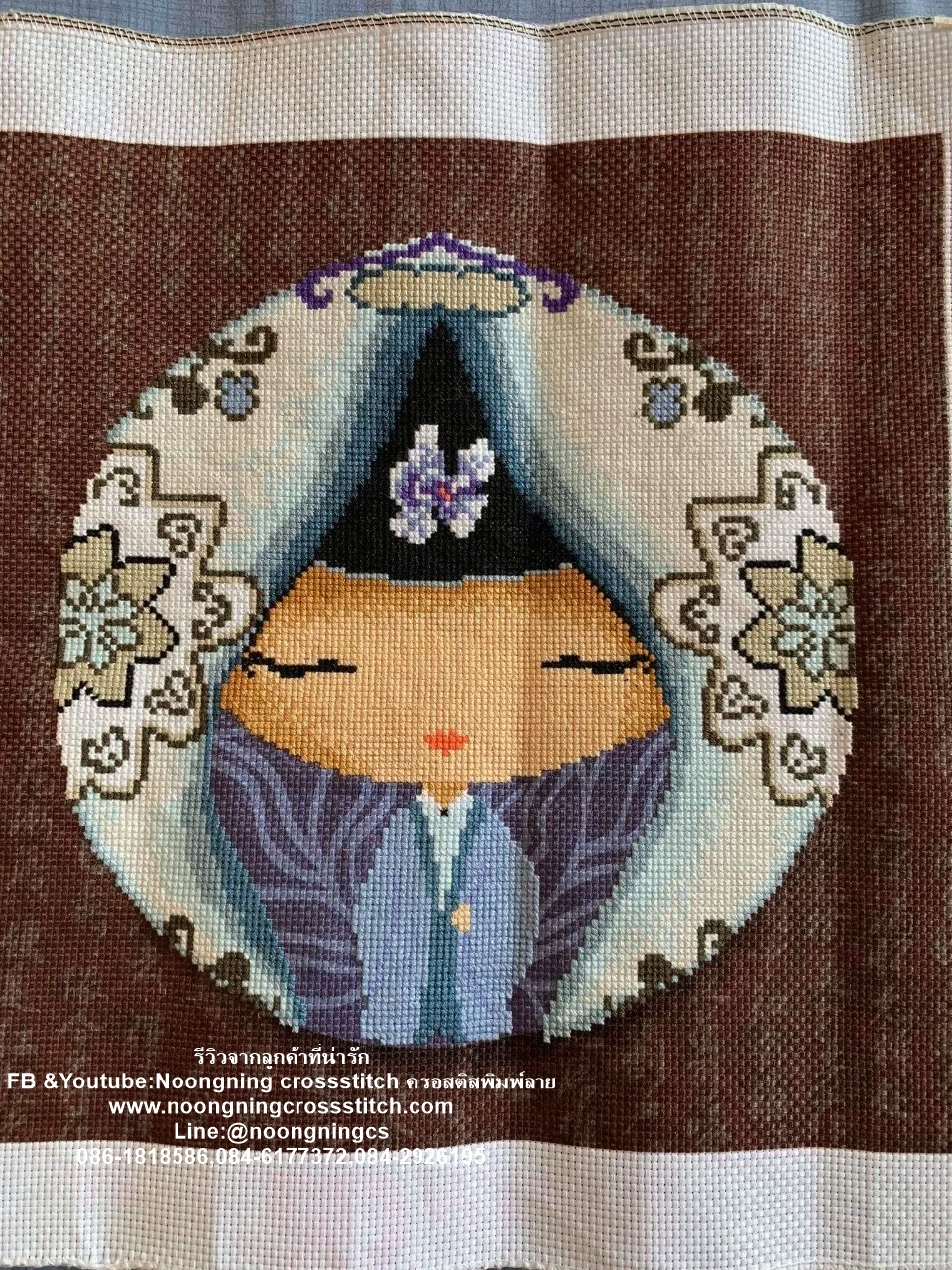 ผู้หญิง 3 รูป ชุดปักครอสติช พิมพ์ลาย ครอสติสจีน งานฝีมือ DIY