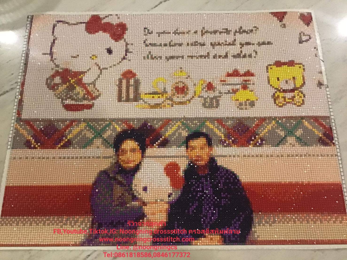 ครอสติสคริสตรัล สั่งทำ 45x55ซม รูปคนที่เรารัก Diamond painting โมเสก ภาพติดเพชร งานฝีมือทำที่บ้าน DIY