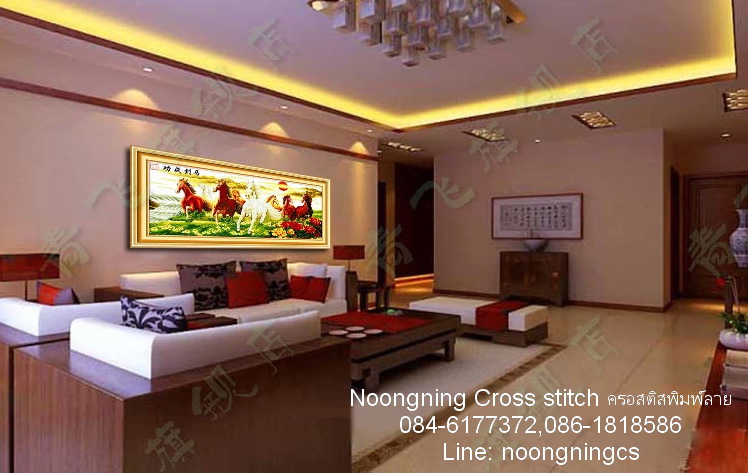 วิวน้ำตก ชุดปักครอสติช พิมพ์ลาย ครอสติสจีน งานฝีมือ DIY