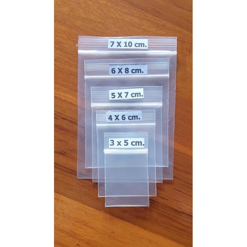 ถุงพลาสติกซิปล็อค เกรดA แพ็ค100ชิ้น มีหลายขนาด