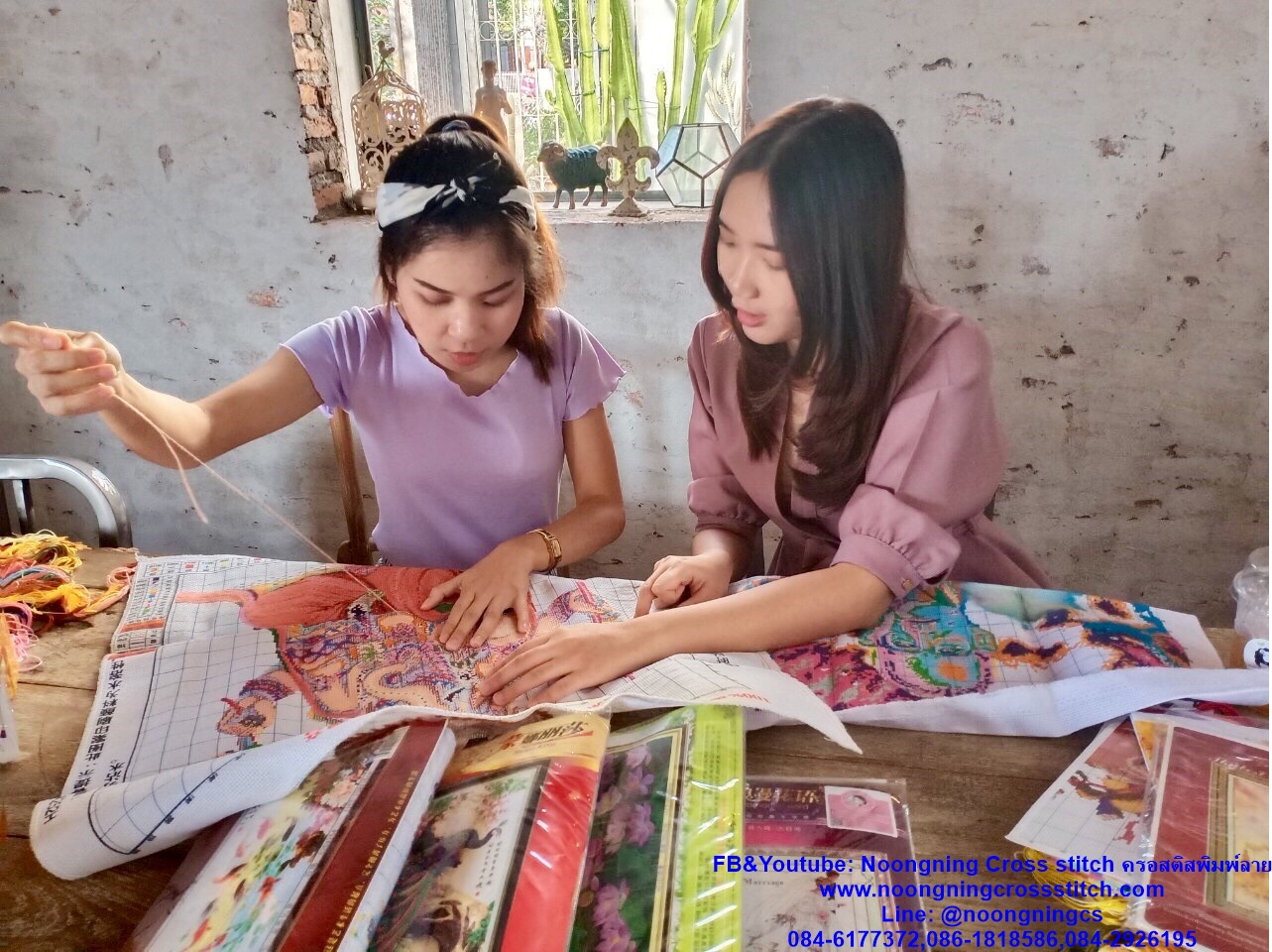 อินทรีย์ ต้นสน ชุดปักครอสติส พิมพ์ลาย ครอสติสจีน งานฝีมือทำที่บ้าน DIY
