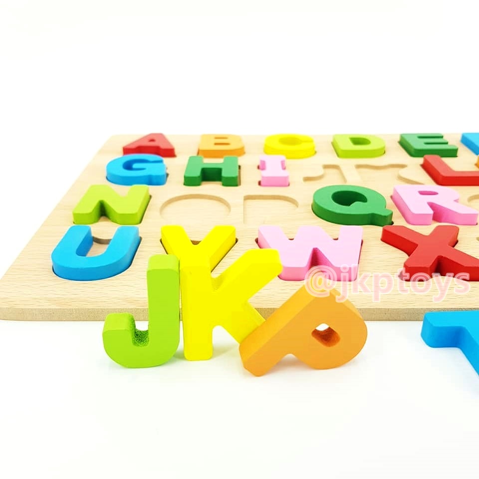 ของเล่นเสริมพัฒนาการ ของเล่นไม้ ชุดกระดานนูน A-Z