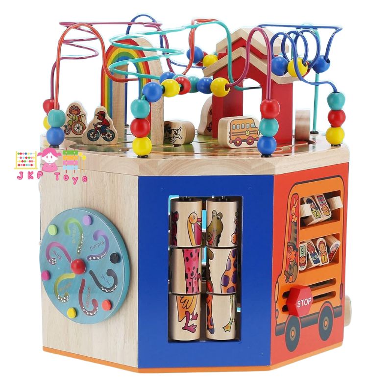 Todds & Kids Toys by JKP Toys กล่องกิจกรรมไม้ 9 ด้าน ของเล่นไม้เสริมพัฒนาการ ของเล่นเด็ก