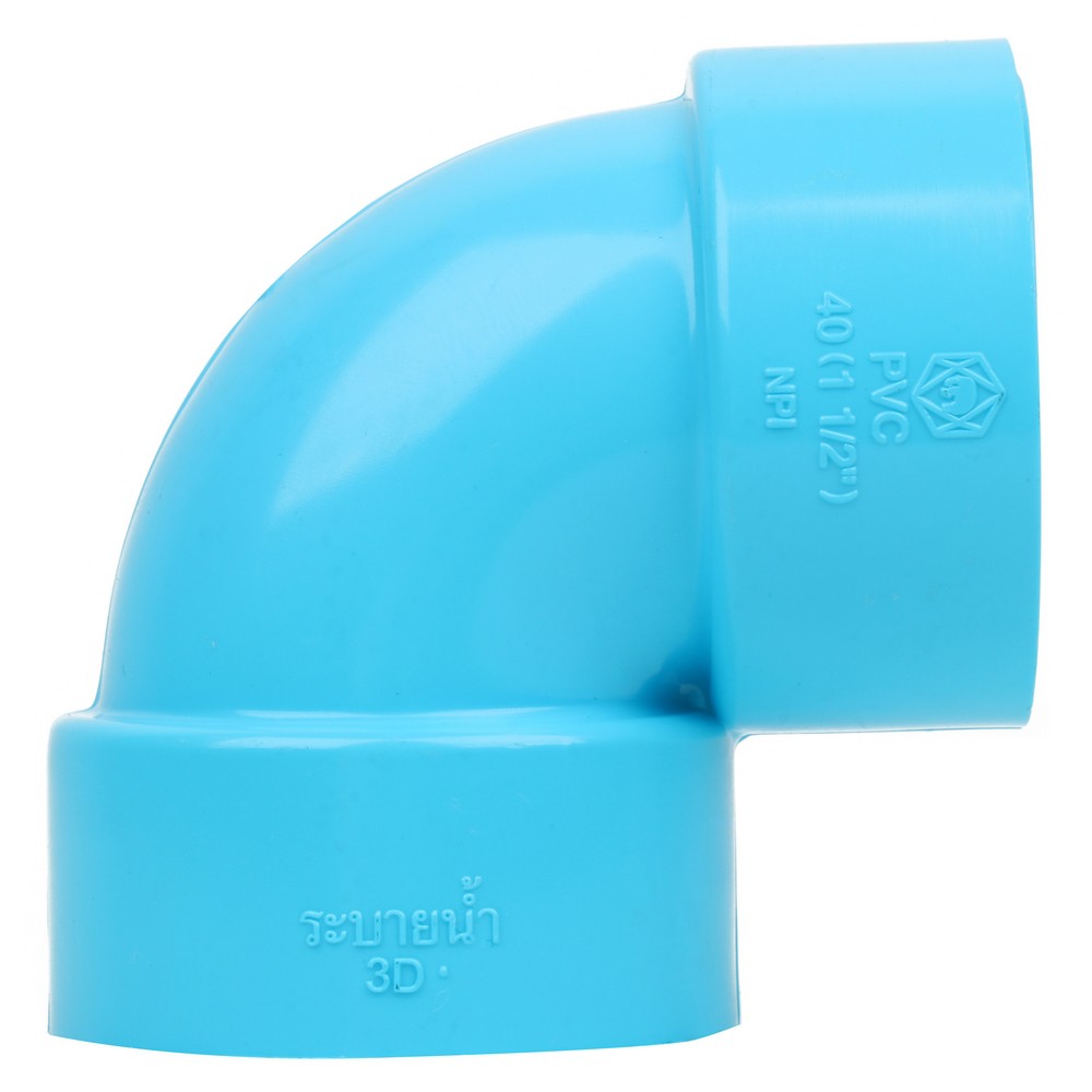 ท่อประปา ข้อต่อ ท่อน้ำ ท่อPVC ข้องอพีวีซี 90 องศา SCG 1-1/2 นิ้ว สีฟ้า ELBOW THREAD PVC SOCKET SCG 1-1/2" LITE BLUE