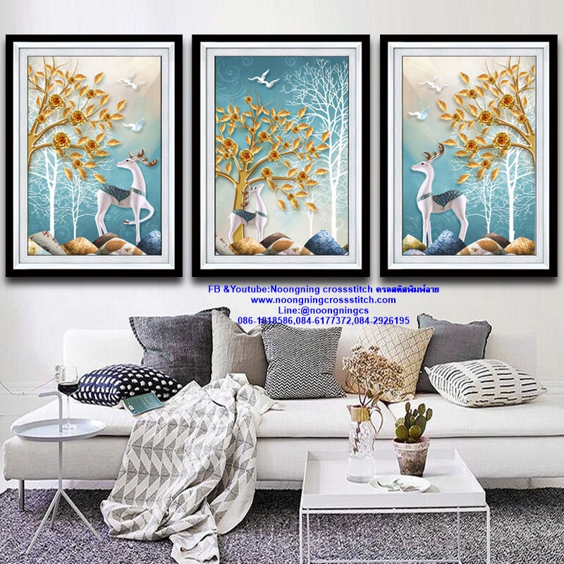 คู่รัก ชุดปักครอสติส พิมพ์ลาย ครอสติสจีน งานฝีมือทำที่บ้าน DIY