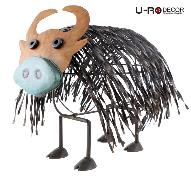U-RO DECOR เครืองประดับตกแต่งสวน รุ่น COW (วัวน้อย) - สีน้ำตาล