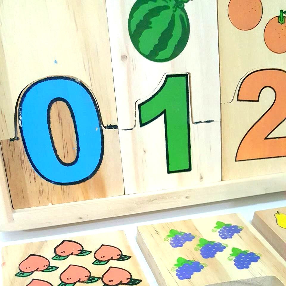 ของเล่นเสริมพัฒนาการ ของเล่นไม้ จับคู่ภาพกับตัวเลข