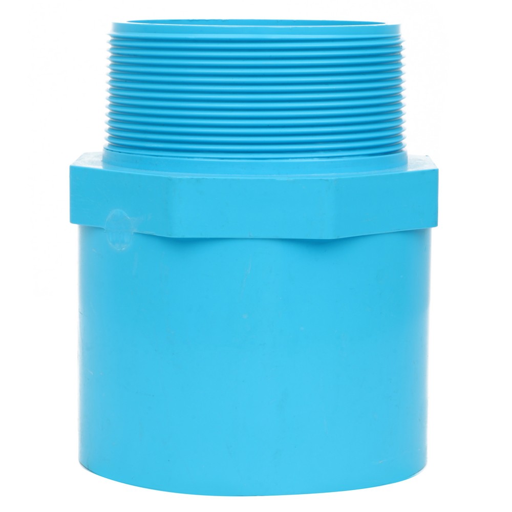 ท่อประปา ข้อต่อ ท่อน้ำ ท่อPVC ข้อต่อตรงเกลียวนอก-หนา SCG 3" สีฟ้า MPT STRAIGHT PVC SOCKET SCG 3" LIGHT BLUE