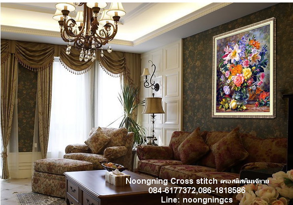 ตัวอักษรจีน ชุดปักครอสติช พิมพ์ลาย ครอสติสจีน งานฝีมือ DIY