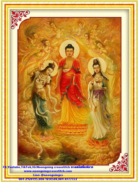 พระพุทธเจ้า เจ้าแม่กวนอิม ชุดปักครอสติส พิมพ์ลาย ครอสติสจีน งานฝีมือทำที่บ้าน DIY