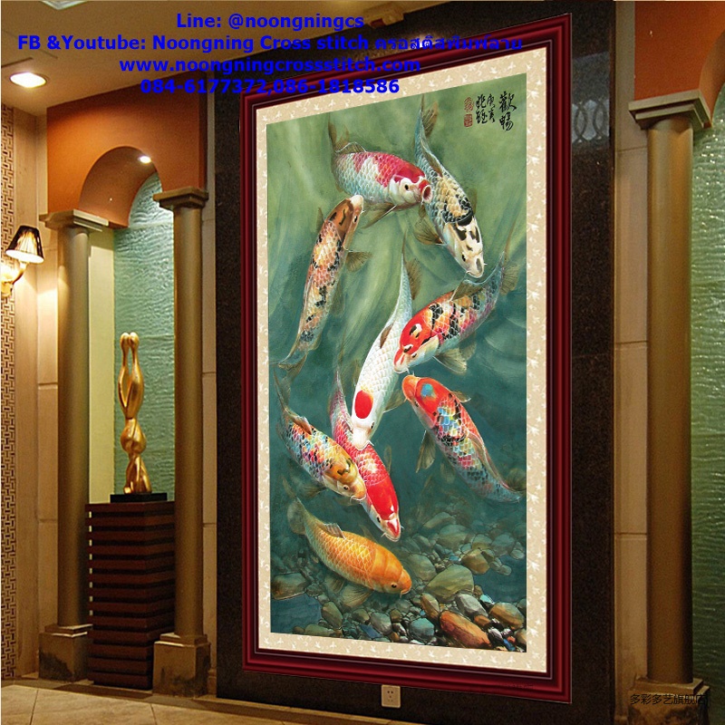 กวางขาวในป่าหิมะ ครอสติสคริสตัล Diamond painting โมเสก ภาพติดเพชร งานฝีมือ DIY