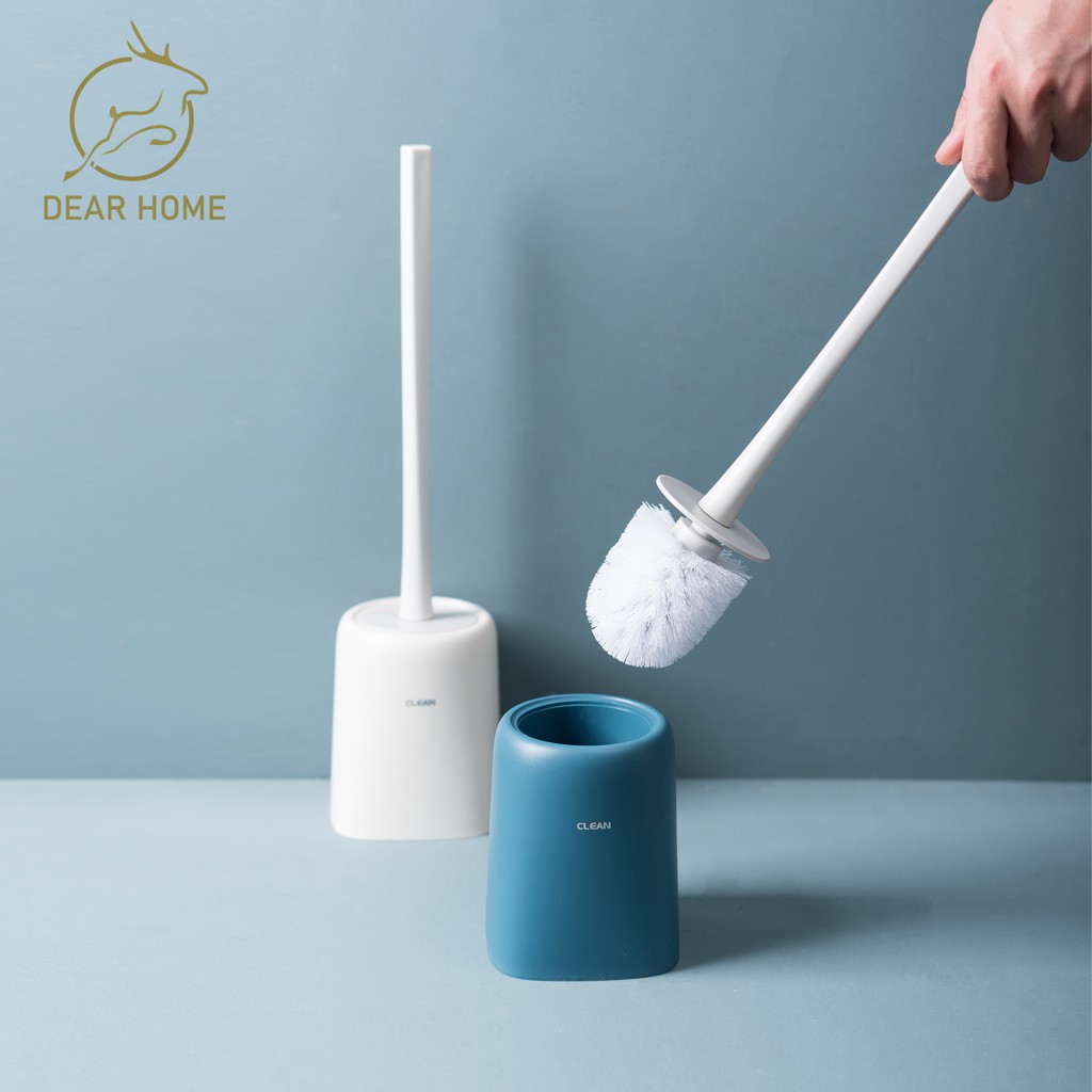 Dear Home ชุดแปรงทำความสะอาดห้องน้ำ แปรงล้างห้องน้ำด้ามยาวขนนุ่มพร้อมฐานรอง แปรงทำความสะอาดโถส้วม แปรงโถส้วม แปรงล้างโถ