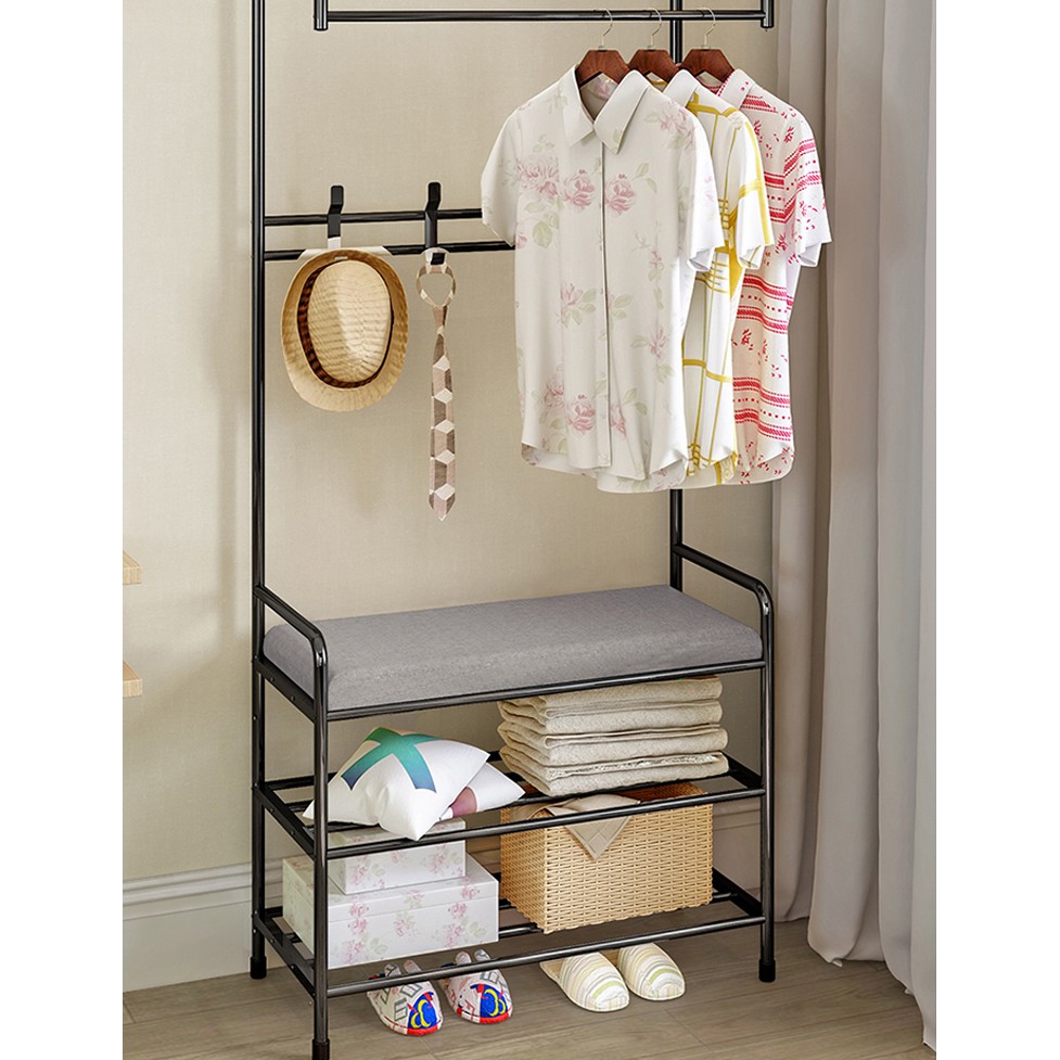 เสื้อชั้นห้องนอนชั้นแขวนเสื้อผ้าที่เรียบง่ายบ้านเศรษฐกิจชั้นแขวนแร็ค