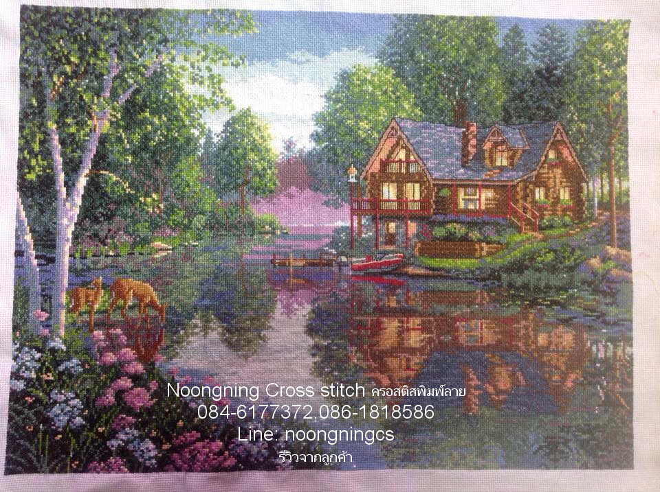 ดอกไม้ ชุดปักครอสติช พิมพ์ลาย ครอสติสจีน งานฝีมือ DIY