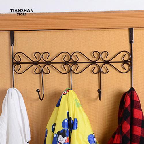 Tianshan บ้านและที่อยู่อาศัยCoat แขวนผ้าเช็ดตัวCapRack บ้านห้องน้ำกว่าผู้ถือประตูด้วย 5 เบ็ด