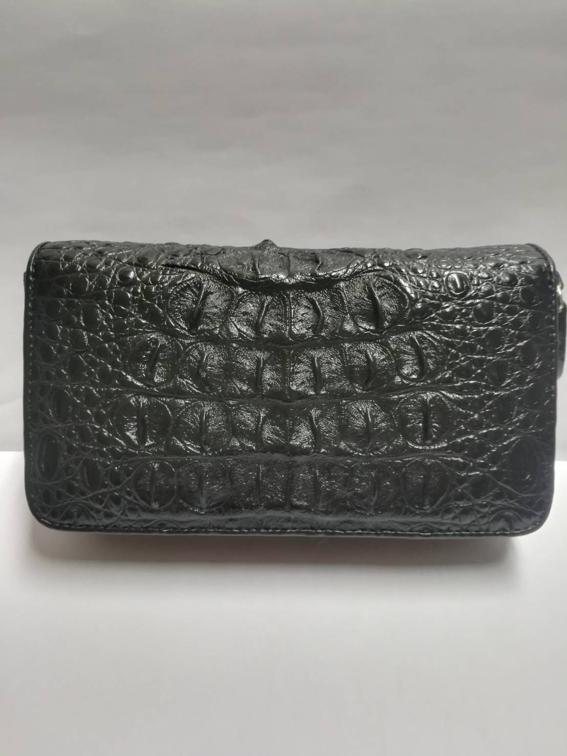 กระเป๋าหนังจระเข้แท้แบบซิปคู่(หนังกระดูกหัว)