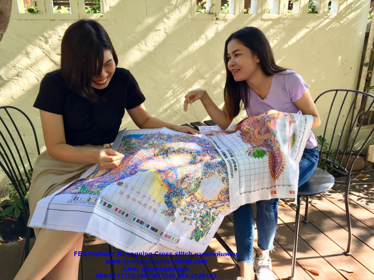 กวางแม่ลูก ชุดปักครอสติส พิมพ์ลาย ครอสติสจีน งานฝีมือทำที่บ้าน DIY