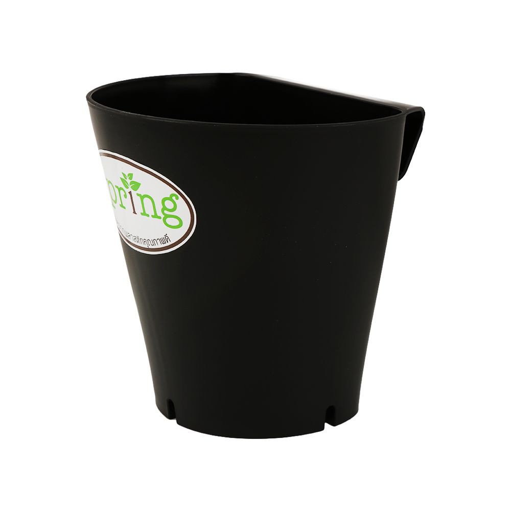 กระถางแขวนพลาสติก SPRING 13 ซม. สีดำ PLANT POT PE SPRING 13CM BLACK