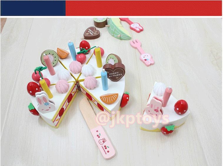 ของเล่นไม้เสริมพัฒนาการ ชุดแต่งหน้าเค้กกระต่าย (USAMoMo Rabbit Cake Decoration Set) (ขายส่ง 3 ชิ้น)
