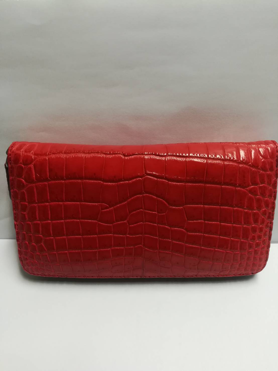 กระเป๋าหนังจระเข้แท้แบบซิปเดี่ยว(หนังท้อง)