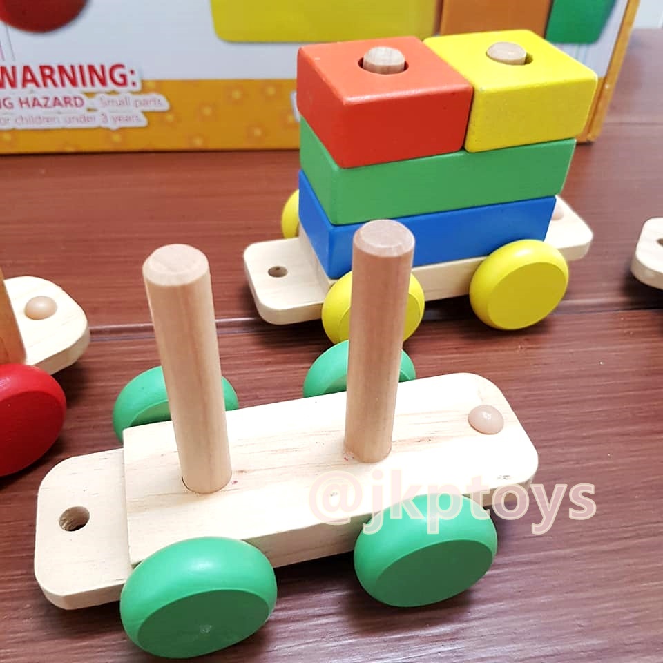 🏡บล็อคไม้จิ๊กซอว์ต่อรถไฟ เรียนรู้รูปทรง