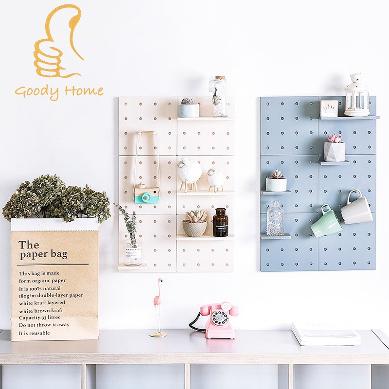 Goody Home แผ่นวางของติดผนัง ใช้กาวสองหน้าในการติดผนัง แทนการเจาะผนัง ใช้วางของใช้ ตกแต่งผนังได้