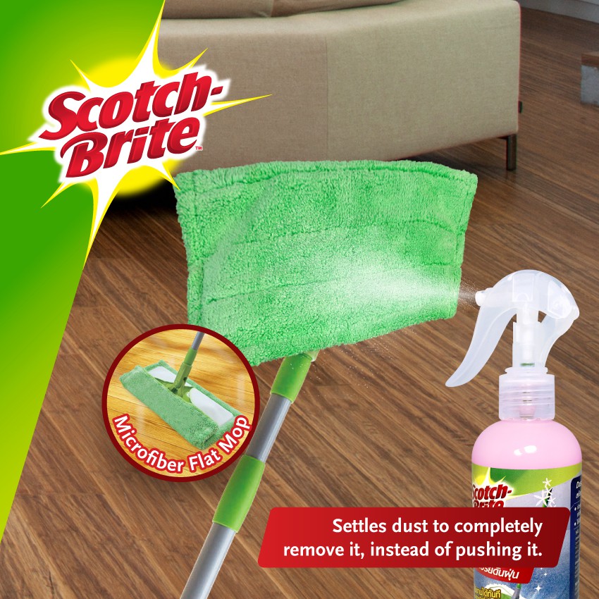สก๊อตช์-ไบรต์® ม็อบดันฝุ่นไมโครไฟเบอร์ Flat Mop Microfiber