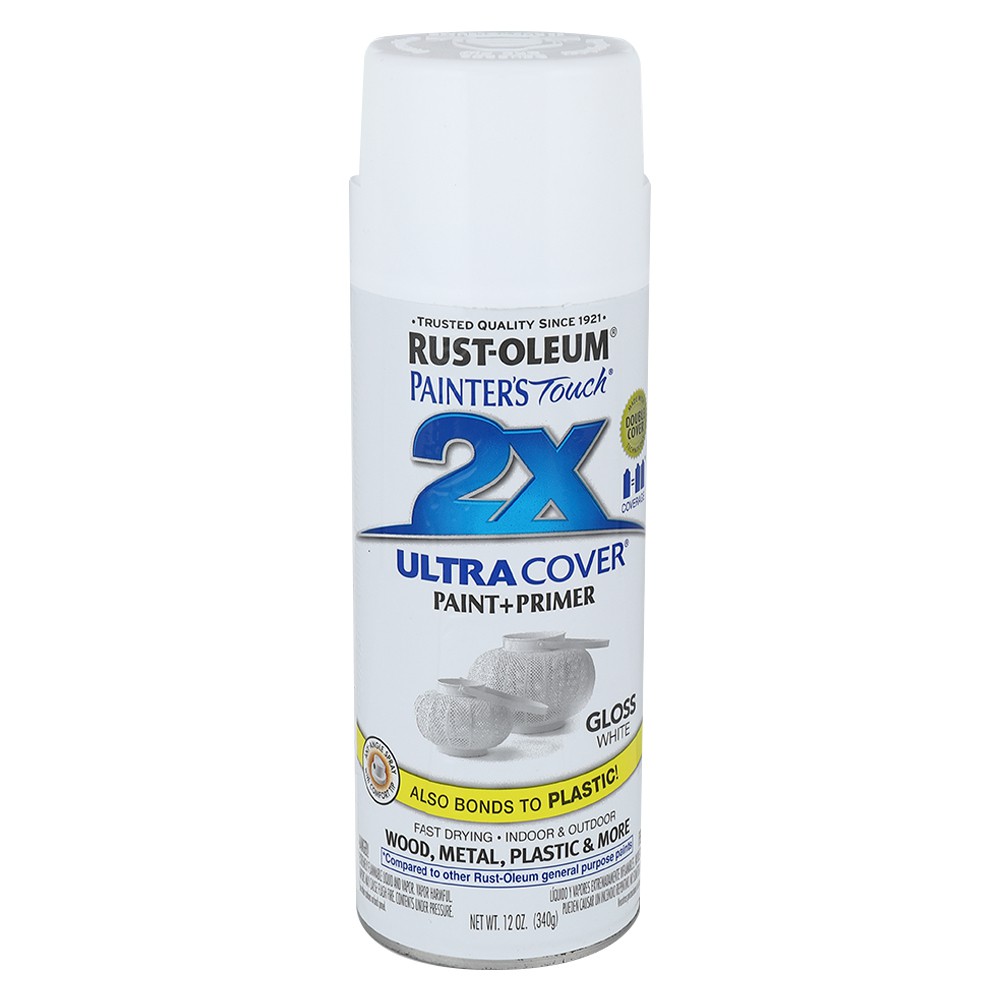 สีพ่น อุปกรณ์ก่อสร้าง สีกระป๋อง สีสเปรย์ RUST-OLEUM 2X WHITE#9090