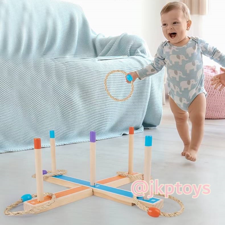 ของเล่นไม้ เกมส์โยนห่วง ่สีฟ้า