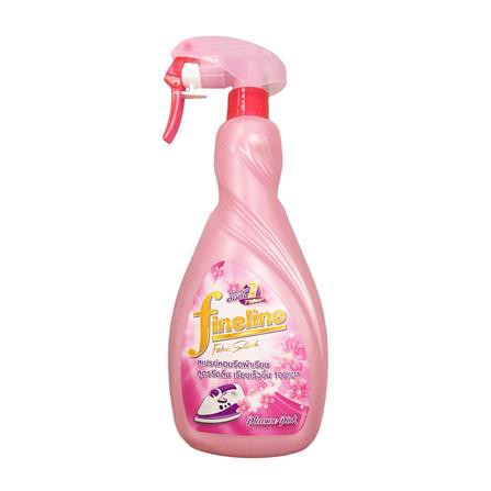 สเปรย์รีดผ้าเรียบไฟน์ไลน์ 500 มล. สีชมพู กลิ่นหอม สดชื่น กระปรี้กระเปร่า