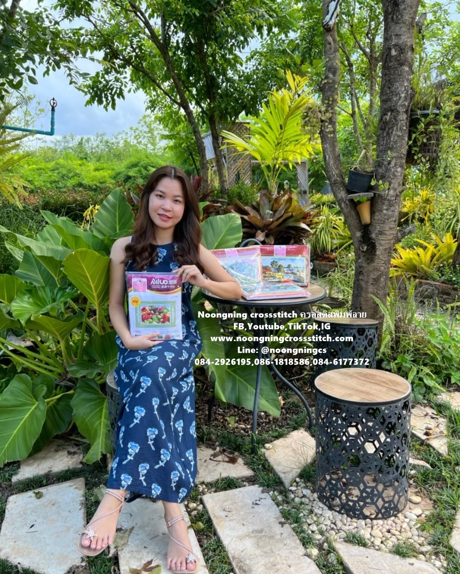 บ้านริมน้ำ ชุดปักครอสติช พิมพ์ลาย ครอสติสจีน งานฝีมือ DIY
