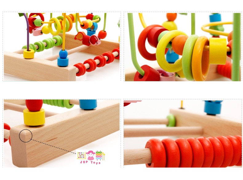 ของเล่นไม้เสริมพัฒนาการ ขดลวดลูกปัดลายสัตว์เเละผลไม้ (จัมโบ้)