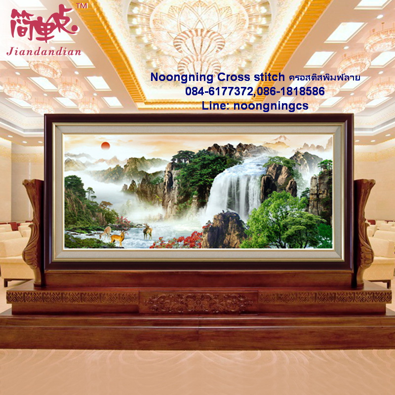 ดอกไม้ ชุดปักครอสติช พิมพ์ลาย ครอสติสจีน งานฝีมือ DIY