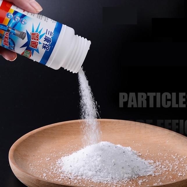 1355 ผงล้างท่อ ผงระเบิดท่อ แก้ปัญหาท่ออุดตัน ดับกลิ่นท่อ ผงล้างไขมันอุดตัน แบบขวด110กรัม