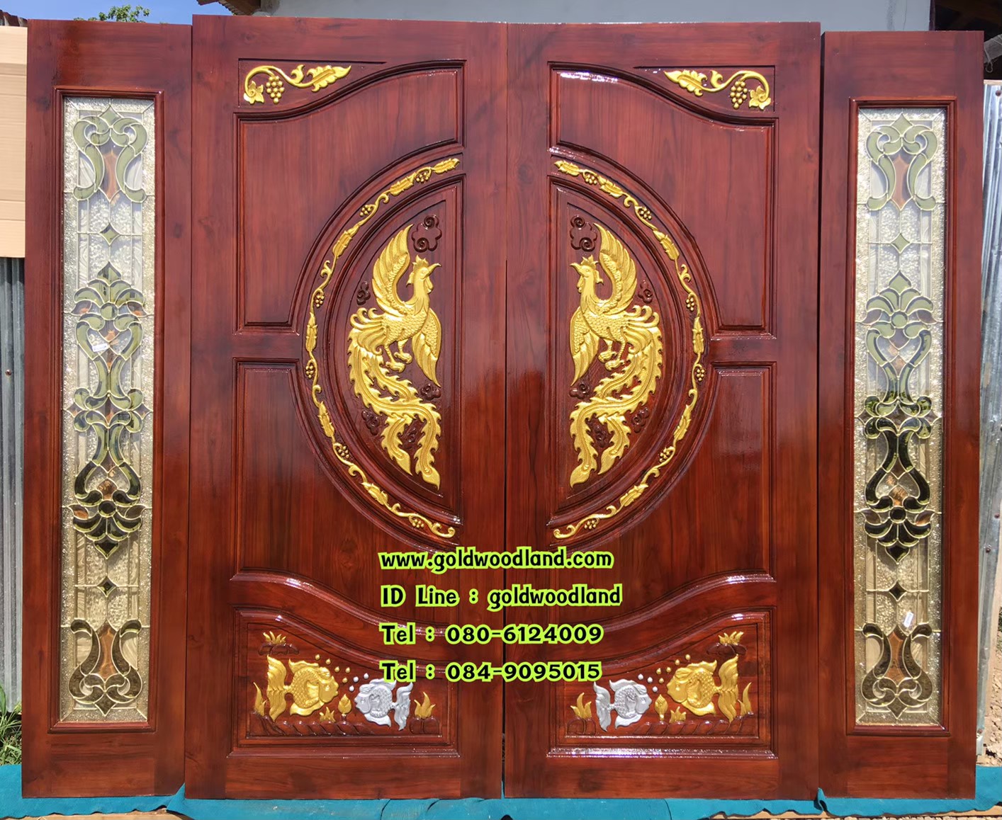 ประตูบ้านไม้สัก GBBB - 236